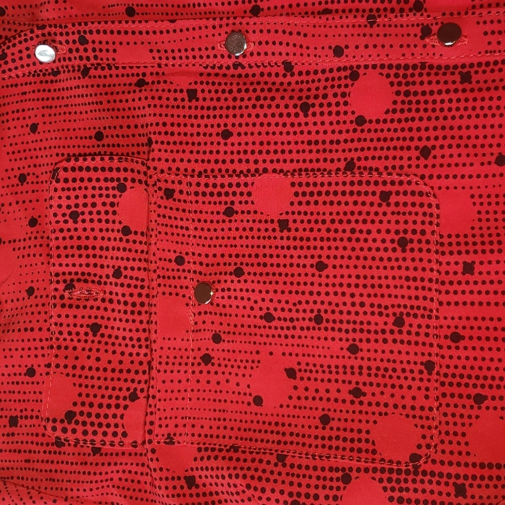Notations Red Black Polka Dot Button Down Shirt XL - Picture 4 of 11